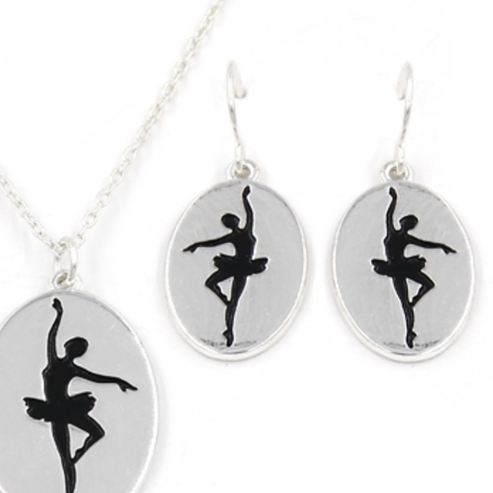 Ballet Dancer Pendant and Earring Set